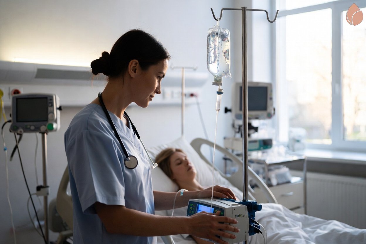 Пациент проходит медикаментозное лечение психоза в стационаре клиники