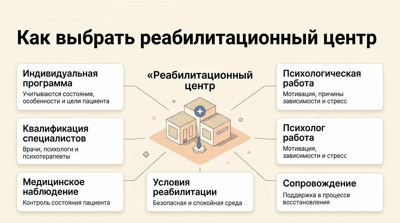 Инфографика: Как выбрать реабилитационный центр