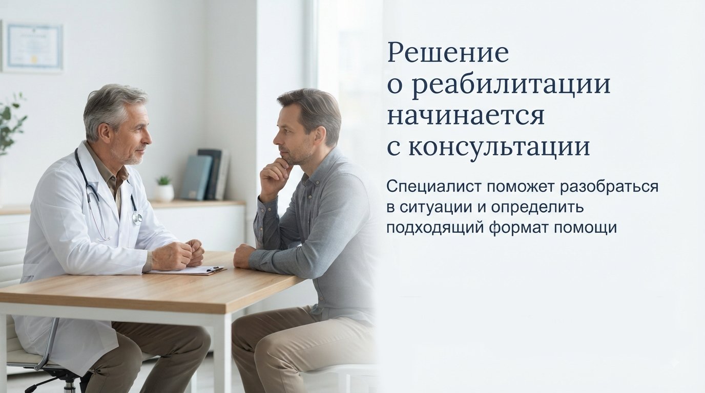 Консультация со специалистом: решение о реабилитации начинается с беседы