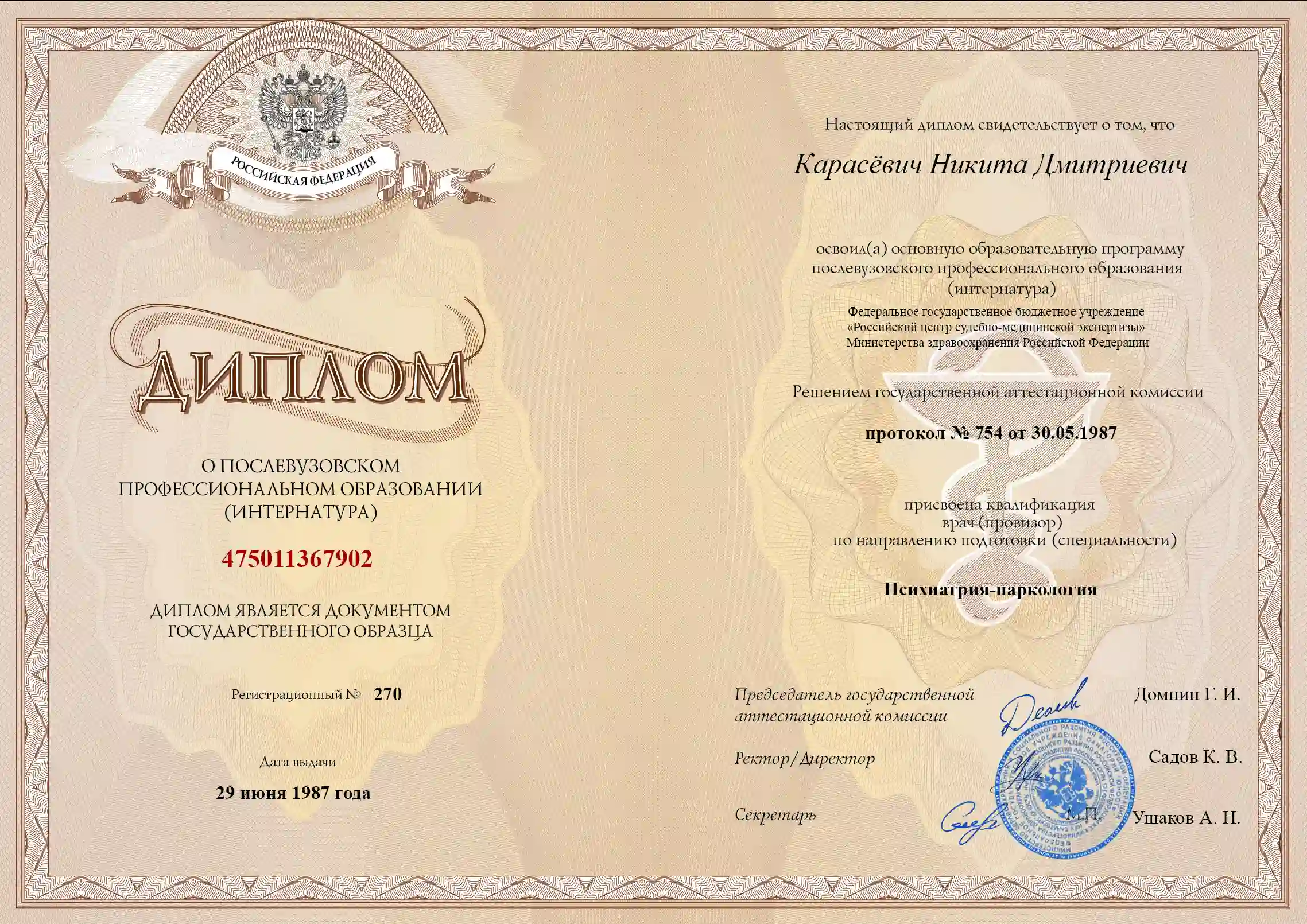 Диплом интернатуры